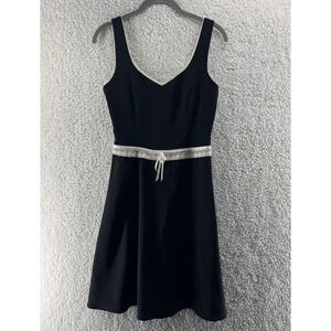 Vintage 90s Dress Black Size 5 Contrast Lace Trim Whimsigoth Y2K Grunge Dollette